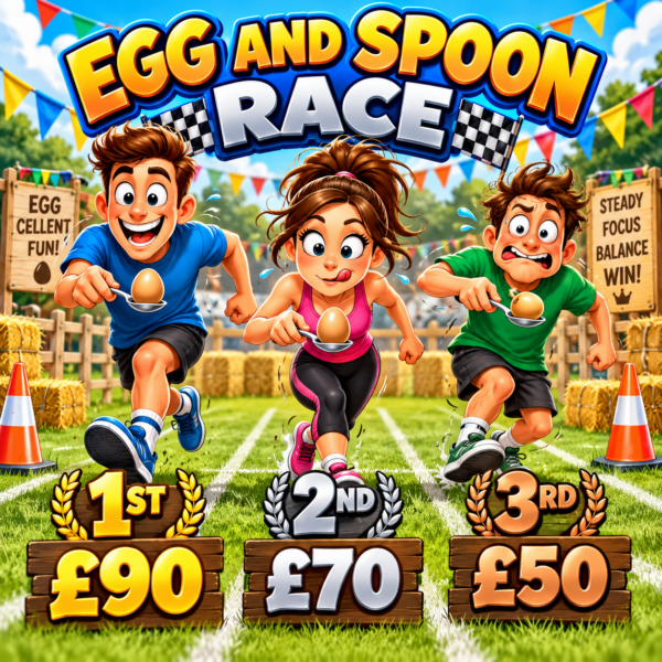 EGG AND SPOON RACE (3 X UNIQUE RACERS)
